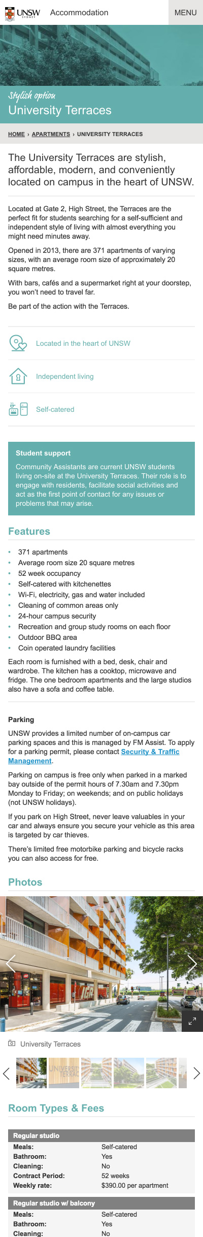 UNSW Accommodation - Apartment - small